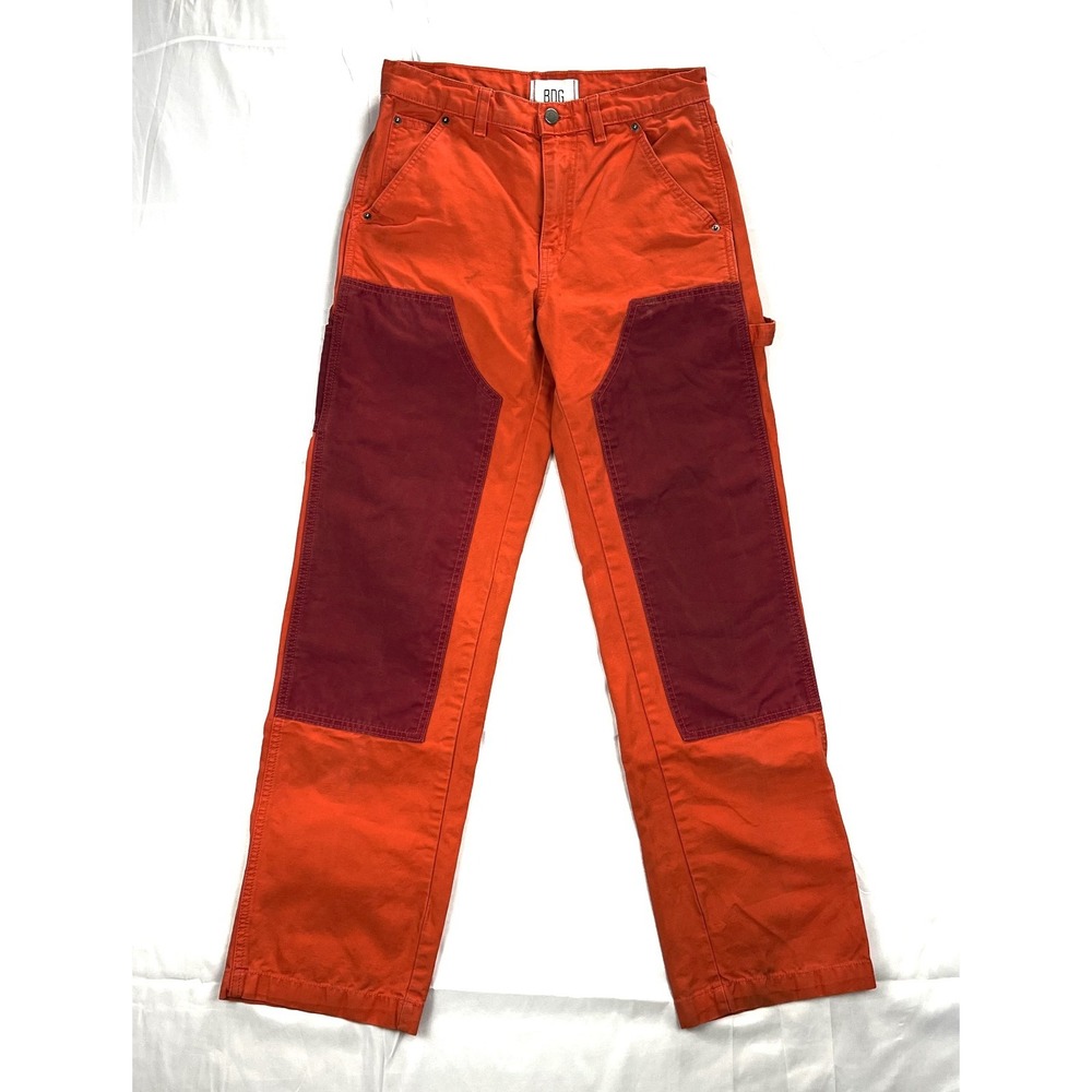 BDG Urban Outfitters Womens 26 Orange Red Double Knee Colorblock Pants Cotton